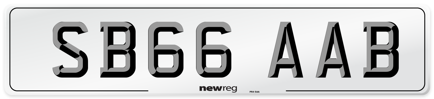 SB66 AAB Number Plate from New Reg
